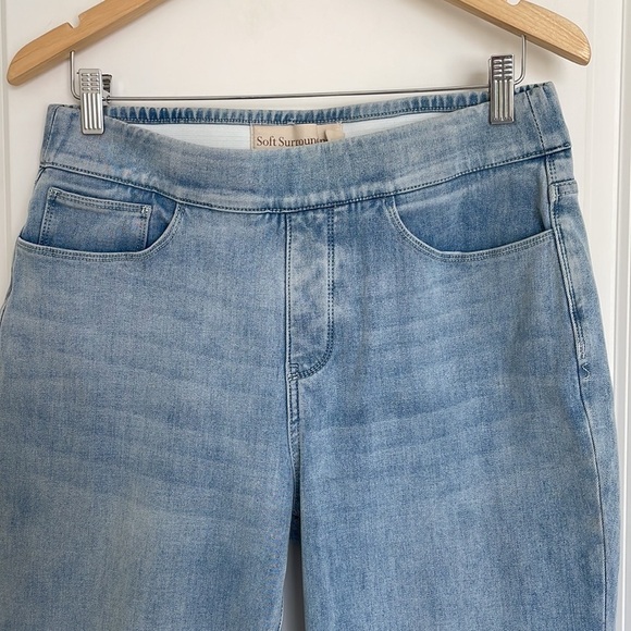 Soft Surroundings Women’s Pull On Ankle Jeans Light Blue M - Picture 3 of 6